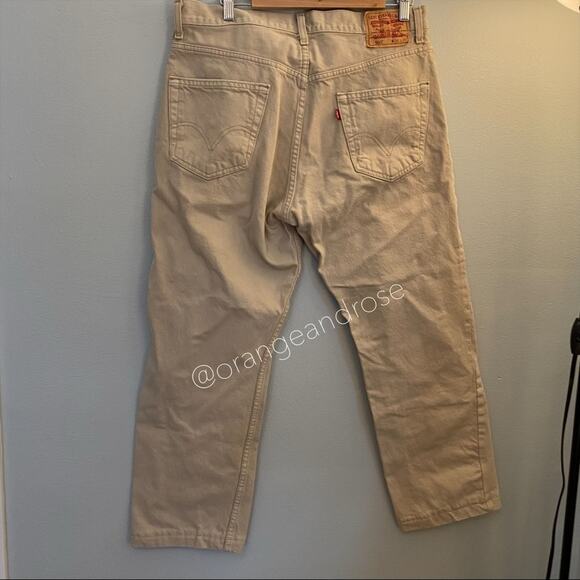 Vintage Levi’s Tan Khaki 505 High Rise Denim Jeans 36x29 Cute Basic Mom - Picture 5 of 11